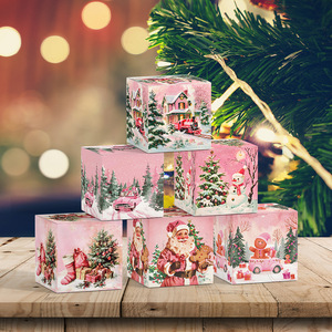 6pcs <b>Pink</b> Candy <b>Box</b> New Design Cute Santa Claus Packaging <b>Box</b> 70mm Snack <b>Gift</b> <b>Box</b> Home Christmas Decoration <b>Gift</b> - Product Image 2