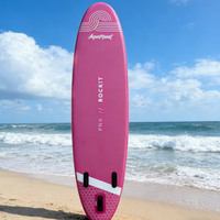 Planche de paddle gonflable rose à motif ondulé, système à 3 ailerons, écologique, pour entraînement sportif aquatique en extérieur