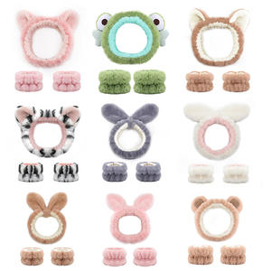 3 Pcs Femmes Filles Dessin Animé Oreille de Lapin Thème Animal Spa <span class=keywords><strong>Bandeau</strong></span> <span class=keywords><strong>et</strong></span> Bracelet Set - Product Image 1