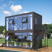Urban Hotels 20 pieds 40 pieds Maison conteneur en acier Pack plat Petite maison Remorque Sud-Est asiatique Design Bureau préfabriqué Verre