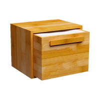 Meuble de rangement de bureau en bambou à un seul tiroir, organisateur compact en bambou naturel pour maquillage, stylos et fournitures de bureau