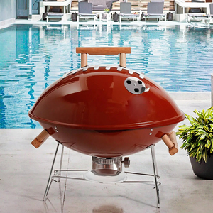 14.5 da calcio in acciaio ''griglia <span class=keywords><strong>per</strong></span> barbecue verniciata fumatore 45*29.5cm Area cottura 50.5*32.5*15cm ciotola in metallo pieghevole in carbonio - Product Image 5