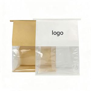 Bolsa de Papel Kraft Transparente Personalizable Directo de Fábrica con Ventana, Segura para Alimentos, Regalo Promocional para Panadería, Embalaje de Productos, Seda - Product Image 1