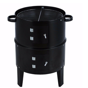Horno de carbón circular de tres capas, pequeño, cilíndrico, negro, de hierro fundido, para exteriores, para ahumar, tipo tostador, para <span class=keywords><strong>el</strong></span> hogar, económico - Product Image 4