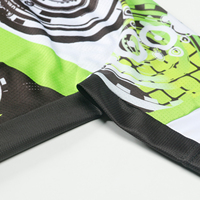 Opvallend fruitgroen ritmisch grafisch fietsjersey Zomer dunne mesh shorts elastische manchetten avond stedelijk woon-werkverkeer lichtgewicht
