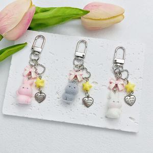 Mengdaクロスボーダーガール甘い漫画毛皮のようなバニー車のキーホルダーヘッドフォンカード小冊子CCDバッグ吊りDIY卸売 - Product Image 4