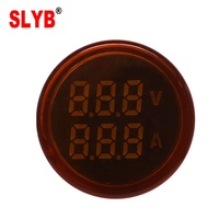 SLYB AD16-22AV 22mm Super Mini Digital Hanya Lampu Indikator Sinyal LED AC Amperemeter Voltmeter Akurasi Tinggi 100A/380V