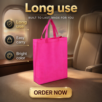 Sac fourre-tout réutilisable en non-tissé thermosoudé personnalisable à prix réduit, avec poignées découpées et motif lettres – Offre spéciale