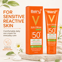 Crème solaire teintée vegan SPF 50+ pour le visage, protection UVA & UVB élevée, anti-brillance, pour peaux sensibles, 80 ml, pour femmes