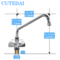 Top Line 12 pouces en laiton tableau de travail robinet propagation pivotant poignet poignée pont monté robinet pour cuisine salle de bain lavabo