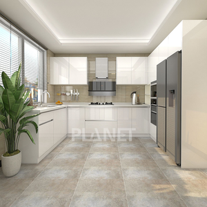 Kabinet dapur melamin putih kabinet dapur kecil Modern untuk dapur kecil - Product Image 1