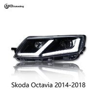 Feux de voiture pour Skoda Octavia, projecteur de phare LED, lentille, 2014-2018, phare avant Octavia, animation DRL, accessoires automobiles