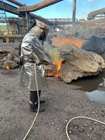 Support de lance à poignée isolée thermiquement pour fixer la lance thermique en toute sécurité sur le site d'exploration sur le terrain afin de dégager les gaines métalliques bloquées des plateformes de forage