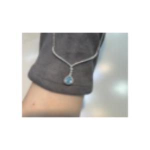 Tendencia en forma de pera Paraiba turmalina delicada Plata de Ley 925 collar de lujo excelente calidad con chapado en rodio venta - Product Image 1