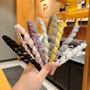 Bandeau d'été pour femmes élégant cerceau à cheveux torsadé fin tout-match faisceau de cheveux de sortie français <span class=keywords><strong>Simple</strong></span> fée carte de cheveux maille chapeaux - Product Image 5