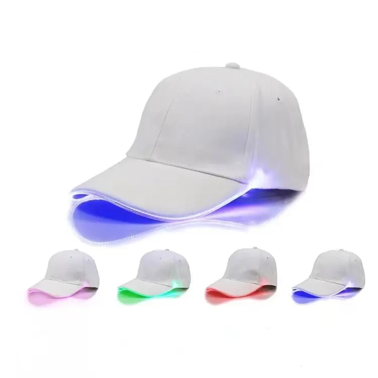 قبعات كرة مضرب للبيع بالجملة القبعات مضيئة تشغيل القطن في الهواء الطلق الوهج الهذيان قبعة المضاء Led قبعة البيسبول كاب