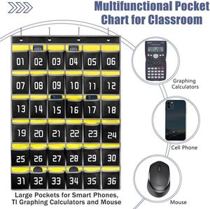 Organisateur mural ou de porte à 36 poches numérotées pour téléphones portables, calculatrices, fournitures scolaires et de bureau - Product Image 4
