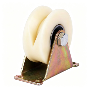 Roue à rainure en V de 2 pouces pour portail coulissant avec plaque de base, roulement double robuste en acier inoxydable, certifiée CE, OEM disponible - Product Image 1