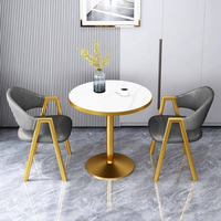 Ensemble de table à manger moderne et simple pour 2 personnes, chaises en panneaux métalliques, meubles durables et écologiques pour la maison, l'hôtel ou la villa