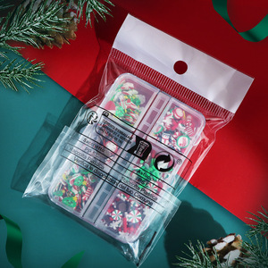 Autocollants pour ongles en argile à appliquer facilement, 6 grilles, motifs Père Noël et flocons de neige, pour la décoration des ongles - Product Image 6