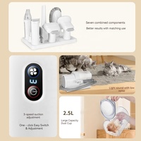Aspirateur électrique multifonction pour animaux de compagnie avec 4 peignes de réglage et tondeuse à ongles, contrôle tactile, tondeuse à poils pour chats et chiens