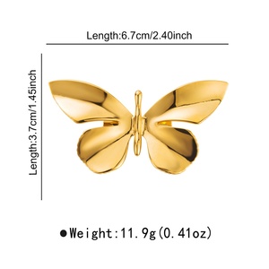 Wholesale 18K <b>Gold</b> Plated Butterfly Shape Suit Brooch Pin Non-tarnish Brooches for Women <b>Clothes</b> - Product Image 4