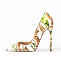 Chaussures simples à talons hauts pour femmes, quatre saisons, Styles populaires européens et américains 2023, chaussures à talons aiguilles Sexy de couleur vive imprimées pour femmes