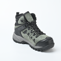 Bottes de sécurité en microfibre noire à embout d'acier, semelle en caoutchouc conforme aux normes européennes, style randonnée toutes saisons