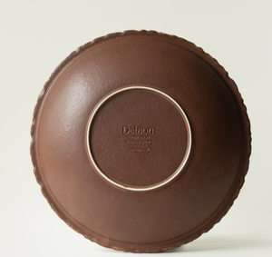 Matte Dark Brown Stoneware Bowls, Textured Rim High-Design Ceramic <b>Dinnerware</b> for Home & Restaurant - Product Image 5