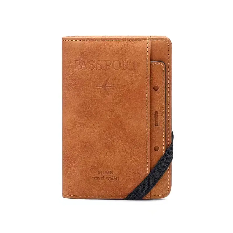 Borse certificate all'ingrosso pu saffiano leather rfid blocking portafoglio passaporto da viaggio e set porta carte di credito