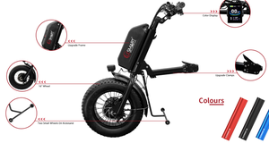 Nuevo Diseño, Fácil de Plegar, 1000W para Silla de Ruedas Manual A8, Rueda Delantera, Velocidad de 40KM/H, Batería Integrada de 15/20AH - Product Image 6