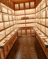 Humidor à cigares électrique en bois massif de luxe sur mesure, meuble de maison avec contrôle numérique de la température et de l'humidité, éclairage LED