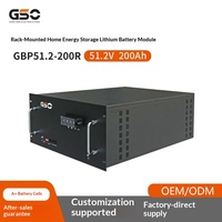 Batterie au phosphate de fer montée sur rack 51,2 V 200 Ah GBP51.2-200R pour stockage d'énergie domestique avec options de configuration modulaire