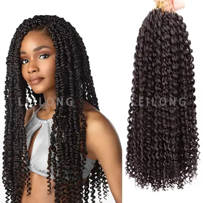 Cheap price high quality Ombre Pre Twist Passion Twist Braid Hair 18 Inches Grey Black 1B 22 12 24 Inch Water Wave Crochet Hair