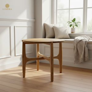 Mesa de Comedor Moderna Multiusos de Madera Maciza de Lujo, Estilo Rústico, Ensamblada a Mano por Meerit, para Hogar u Oficina - Product Image 3