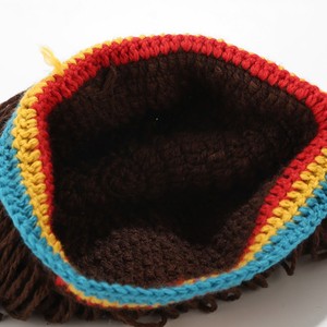 Chapeau d'hiver tricoté à la main drôle Beanie Rasta Hat With <span class=keywords><strong>Dreadlocks</strong></span> Men Knit Hat With Hair Boys - Product Image 5