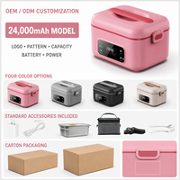 Boîte à lunch électrique sans fil rechargeable, chauffe-plat sans fil alimenté par batterie USB pour voiture, auto-chauffante pour cyclistes et pédaliers de tourisme