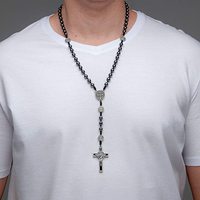 Vente en gros chapelet corde nouée perles 8mm collier catholique hématite collier de perles chapelets pour bénédiction articles d'église