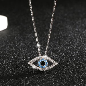 Moda Lucky Luxury S925 plata esterlina blanco azul circón diablo ojos colgante collar regalos para mujeres - Product Image 2