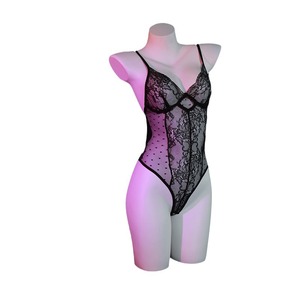 Ensemble de lingerie sexy noir pour femme, body en dentelle transparente, entrejambe ouvert, effet ventre plat, 8365 - Product Image 4