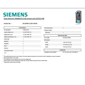 6SL30401LA010AA0 SINAMICS S120หน่วยควบคุม CU310-2 PN 6SL3040-1LA01-0AA0ซีเมนส์ - Product Image 6