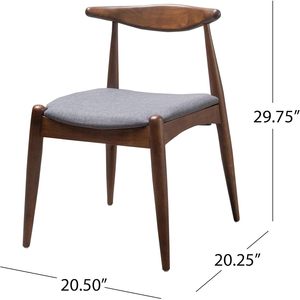 Christopher Knight Home Juego de 2 Sillas de Comedor Modernas Francie de Tela Gris Claro con Acabado en Nogal para Hogar, Oficina y Hotel - Product Image 4