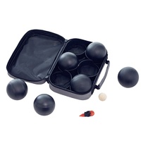 Ensemble de 6 boules de pétanque noires avec sac de transport, 73 mm, jeu de bocce de jardin, vente en gros, personnalisable