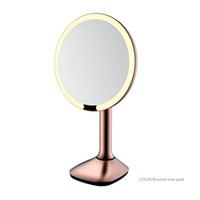WINER M & G miroir de maquillage HD en acier inoxydable à détection intelligente de bureau à LED de luxe
