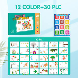 12-Color gökkuşağı DIY parmak mürekkep pedi kiti çocuklar için 3 + yaratıcı çizim kağıt malzeme zanaat pullar ile oynamak - Product Image 6