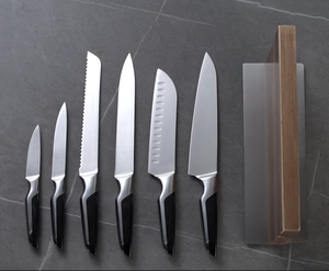 Kitchen Accessories 7-piece Chef <b>Knife</b> Stainless Steel Kitchen <b>Knife</b> <b>Set</b> with Magnetic Wooden <b>Knife</b> Block - Product Image 6
