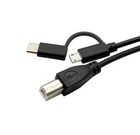 Câble 2-en-1 USB-C pour imprimante et scanner, micro USB vers USB-B, pour clavier MIDI de piano électrique 1m et imprimante iPhone
