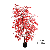Vente en gros usine : Arbre d'érable rouge artificiel résistant aux UV, en pot, plante d'érable d'automne à toucher réel, pour la décoration intérieure et extérieure des maisons et hôtels
