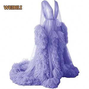 Robe de maternité transparente en tulle à volants <span class=keywords><strong>sexy</strong></span> et longue pour la <span class=keywords><strong>photographie</strong></span> de grossesse - Product Image 1