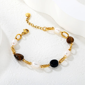 Stainless Steel Flower <b>Bead</b> <b>Bracelet</b> Gold Silver Color Claw Setting Gift Jewelry Fashion Beaded <b>Bracelets</b> - Product Image 4